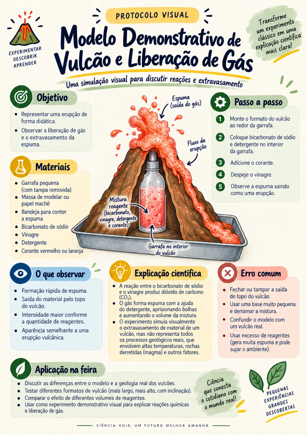 Modelo Demonstrativo de Vulcão e Liberação de Gás