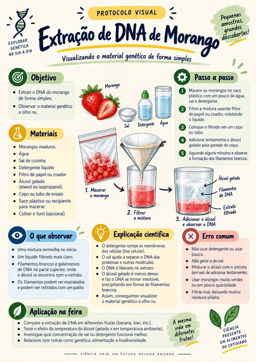 Extração de DNA de Morango