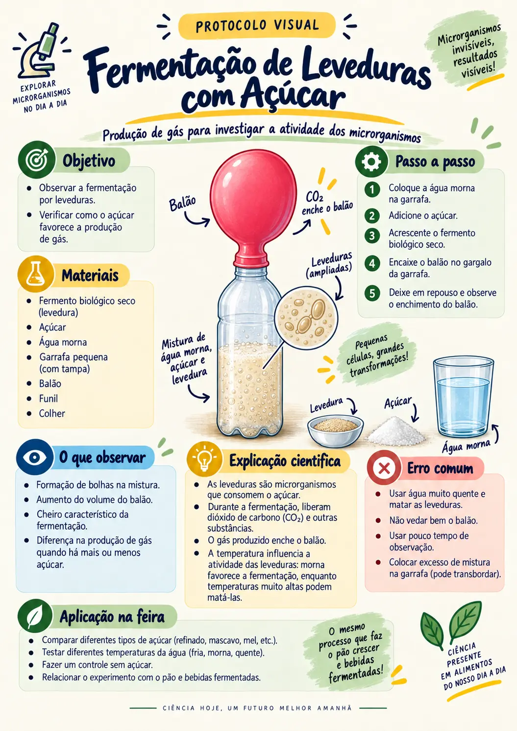 Fermentação de Leveduras com Açúcar